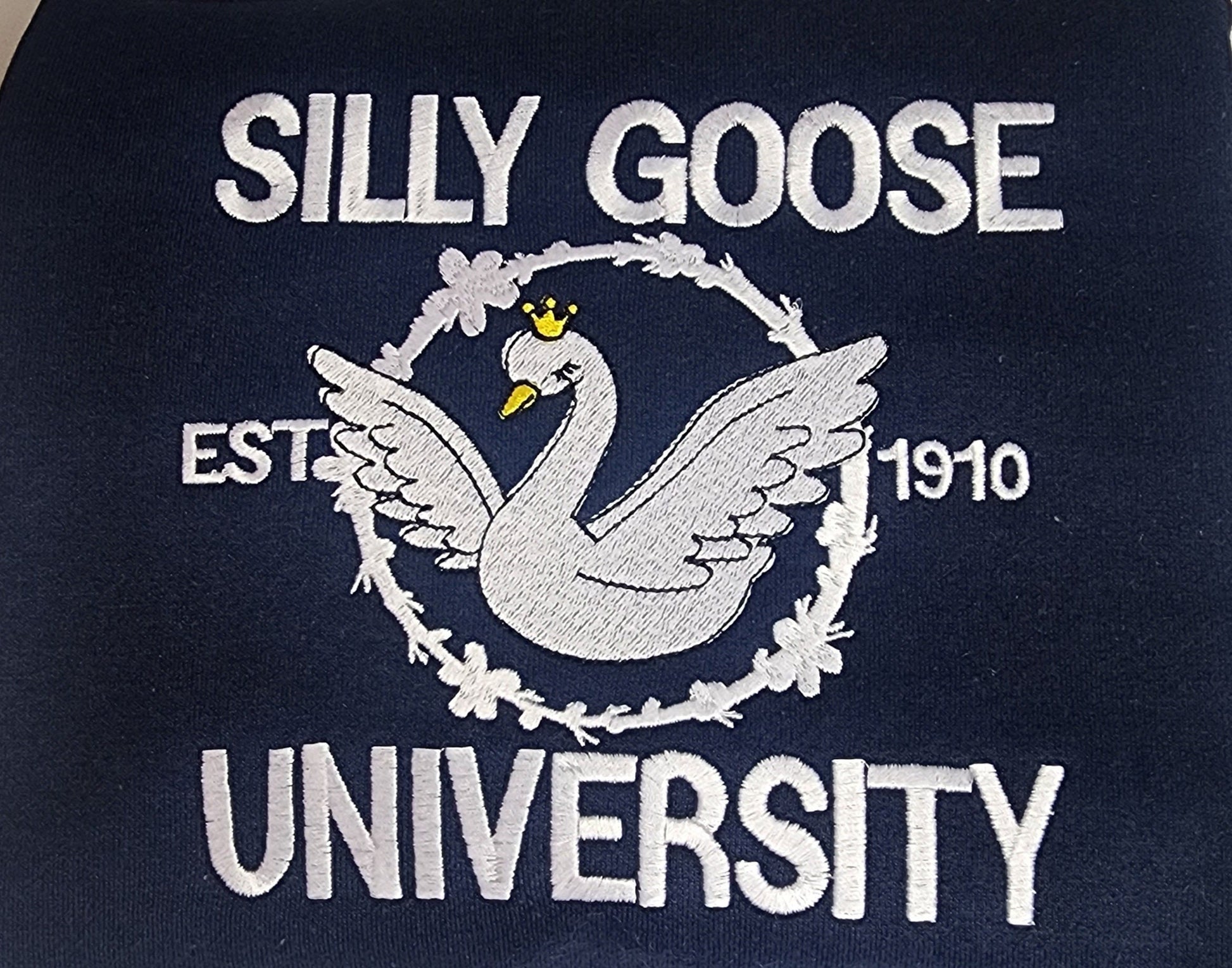 Silly Goose University Embroidered Sweatshirt, Silly Goose Women's Sweatshirt, Embroidered Gifts, Cute Silly Goose for Women