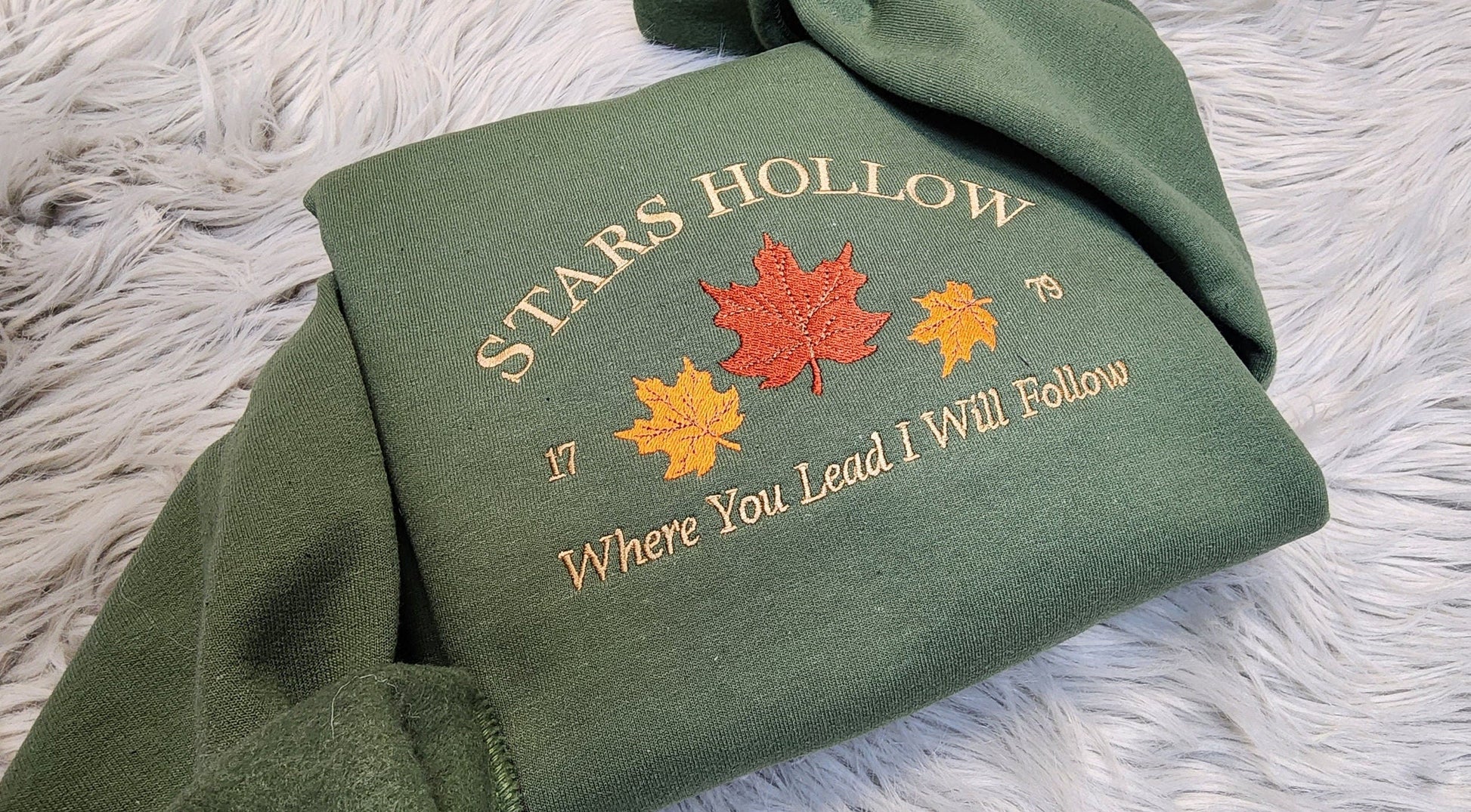 Embroidered Stars Hollow Crewneck - Where You Lead I will Follow Unisex T-shirt - Sweatshirt or Hooded Sweatshirt