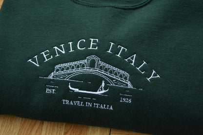 Venice Italy Embroidered Crewneck, Vintage Crewneck, 90s Sweatshirt, College Sweatshirt, Oversize Crewneck, Unisex Crewneck