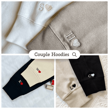 Custom Embroidered Boyfriend and Girlfriend Matching Hoodies for Couples