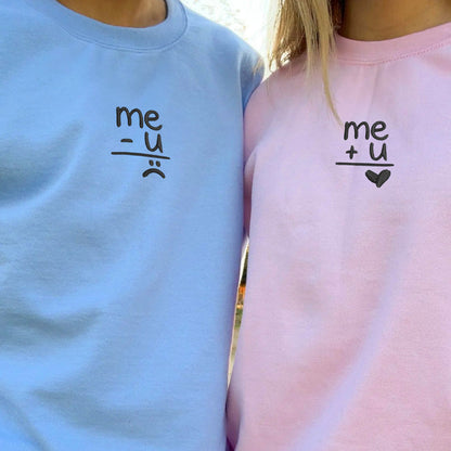 Custom Embroidered Me Plus You Matching Hoodies for Couples