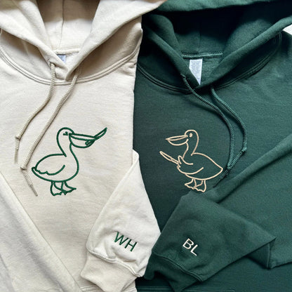 Custom Embroidered Pelican Knives Matching Hoodies for Couples