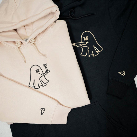 Custom Embroidered Need a Light Stoner Ghosts Matching Hoodies for Couples