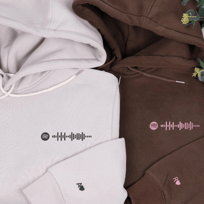 Custom Embroidered Spotify Code Matching Hoodies for Couples