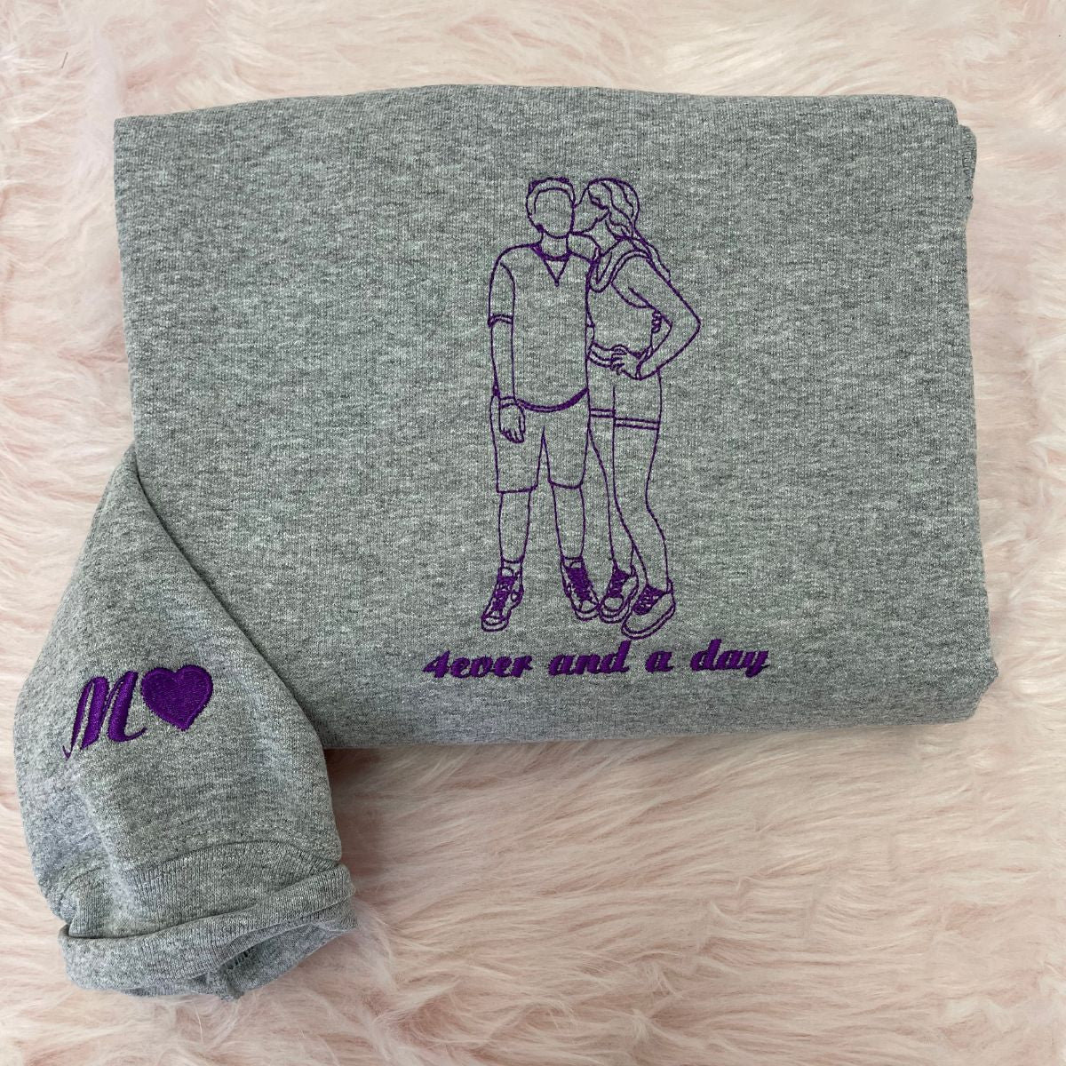 Personalized Embroidered Hoodies Line Art With Pictures