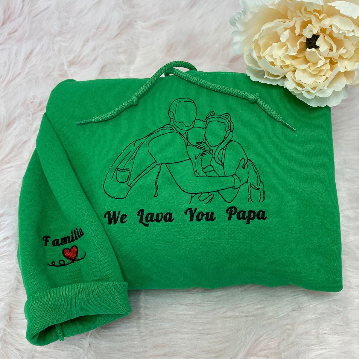 Personalized Embroidered Hoodies Line Art With Pictures