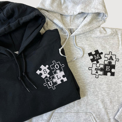 Soul Mate Couples' Hoodies, Custom Matching Embroidered Set