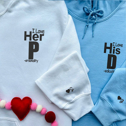 Custom I Love His Dedication Embroidered Matching Hoodie