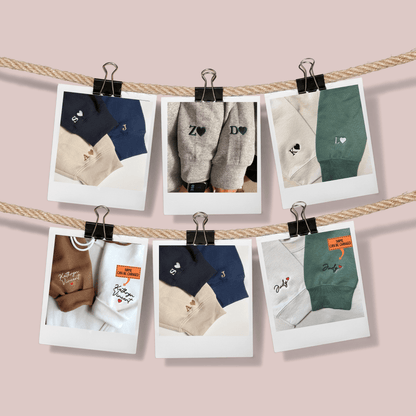 Cat x Dog Custom Roman Numeral Matching Embroidered Hoodies For Couples