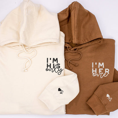 I'm His Only I'm Her One Custom Embroidered Matching Hoodies For Couples