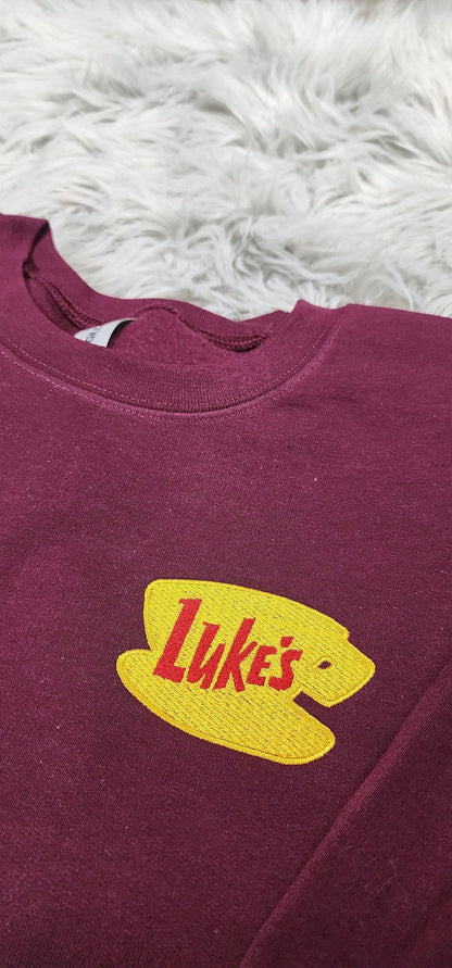 Luke's Diner Embroidered Crewneck - Stars Hollow Crewneck - Embroidered Gifts - T-Shirt - Sweatshirt - Hoodie