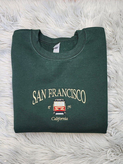 Embroidered San Francisco Sweatshirt - San Francisco California Unisex Shirt great for men and women Sweatshirt or Hooded Sweatshirt