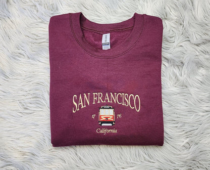 Embroidered San Francisco Sweatshirt - San Francisco California Unisex Shirt great for men and women Sweatshirt or Hooded Sweatshirt