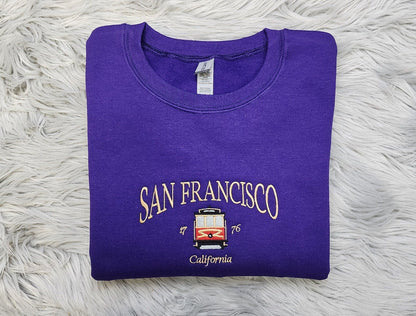 Embroidered San Francisco Sweatshirt - San Francisco California Unisex Shirt great for men and women Sweatshirt or Hooded Sweatshirt