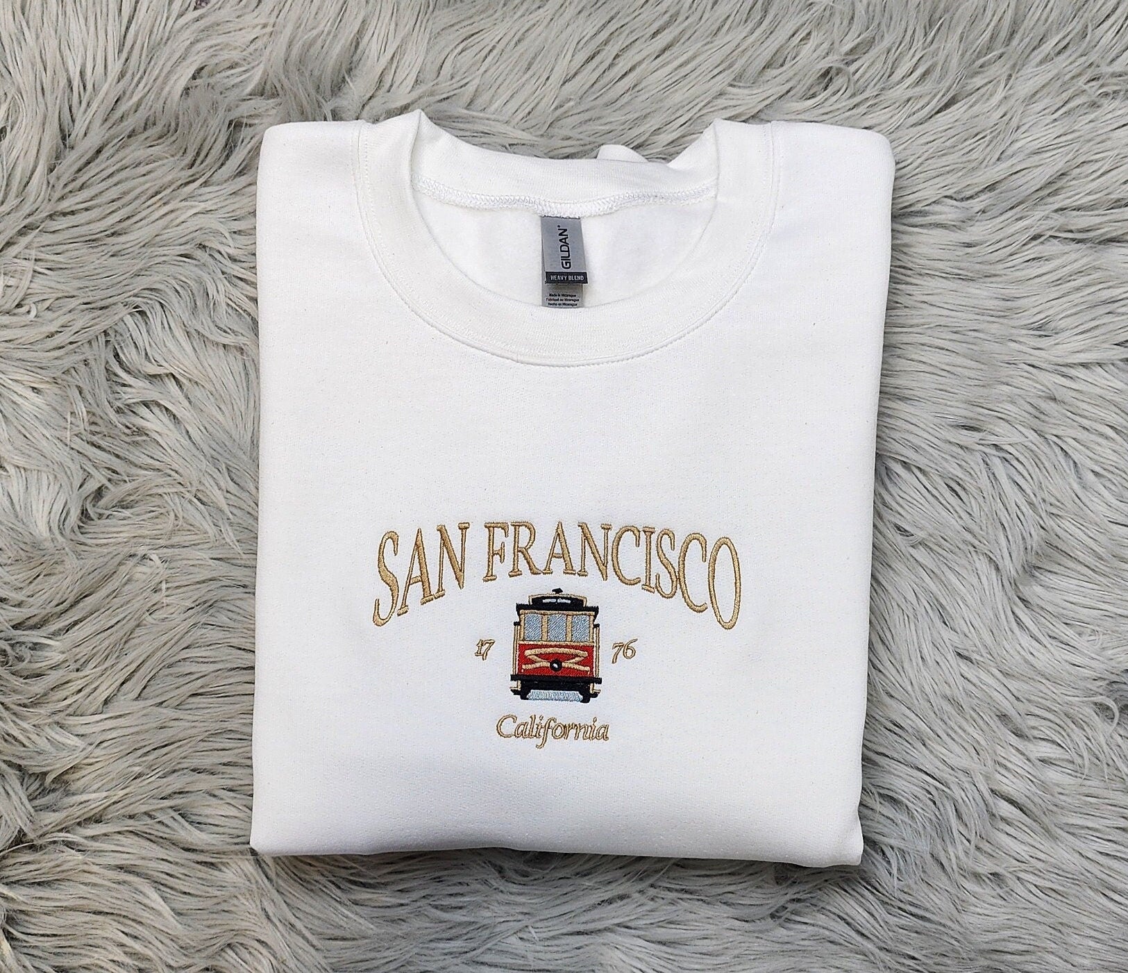 Embroidered San Francisco Sweatshirt - San Francisco California Unisex Shirt great for men and women Sweatshirt or Hooded Sweatshirt