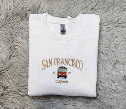Embroidered San Francisco Sweatshirt - San Francisco California Unisex Shirt great for men and women Sweatshirt or Hooded Sweatshirt