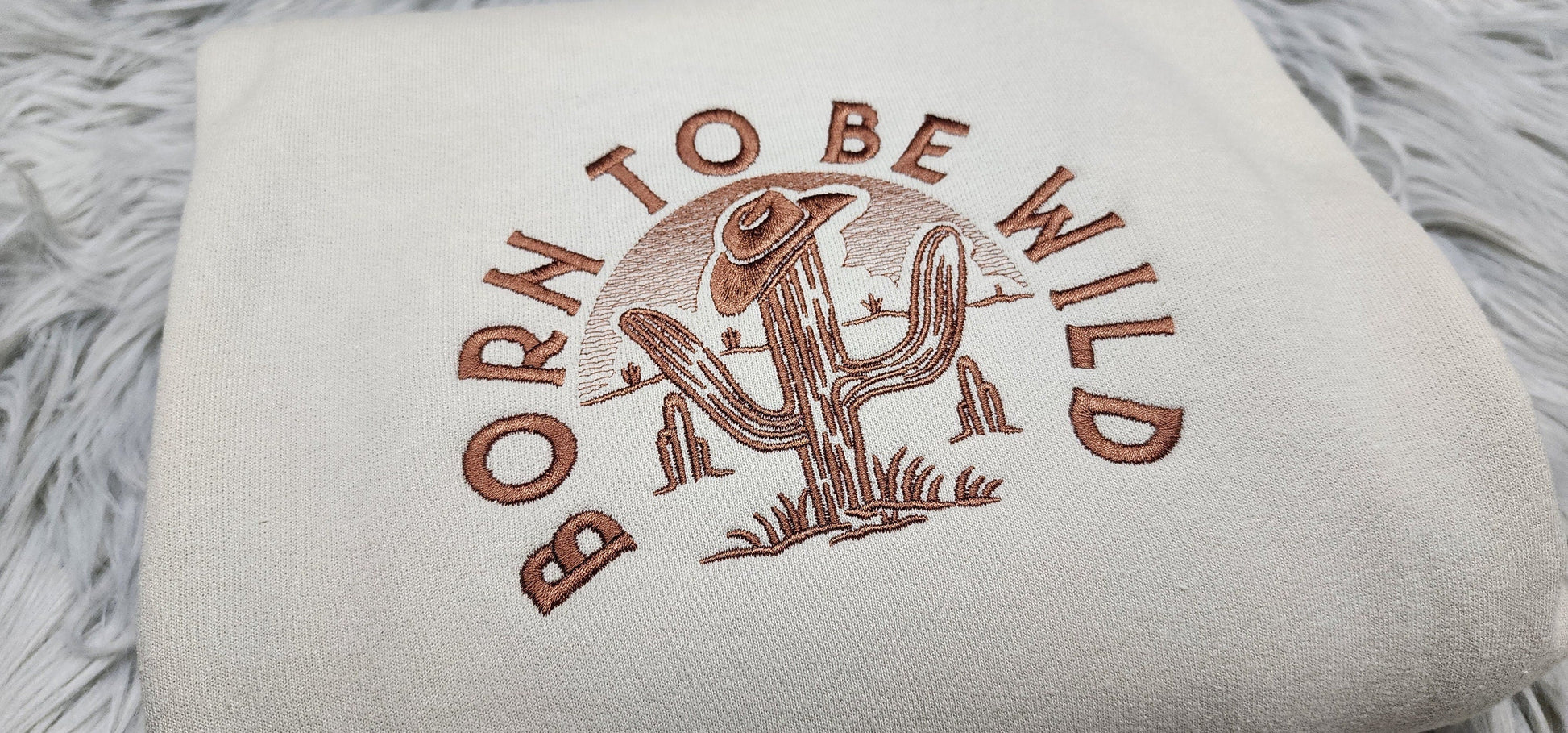 Born to be Wild Embroidered Crewneck - Western Style Crewneck - Deseret Vibes