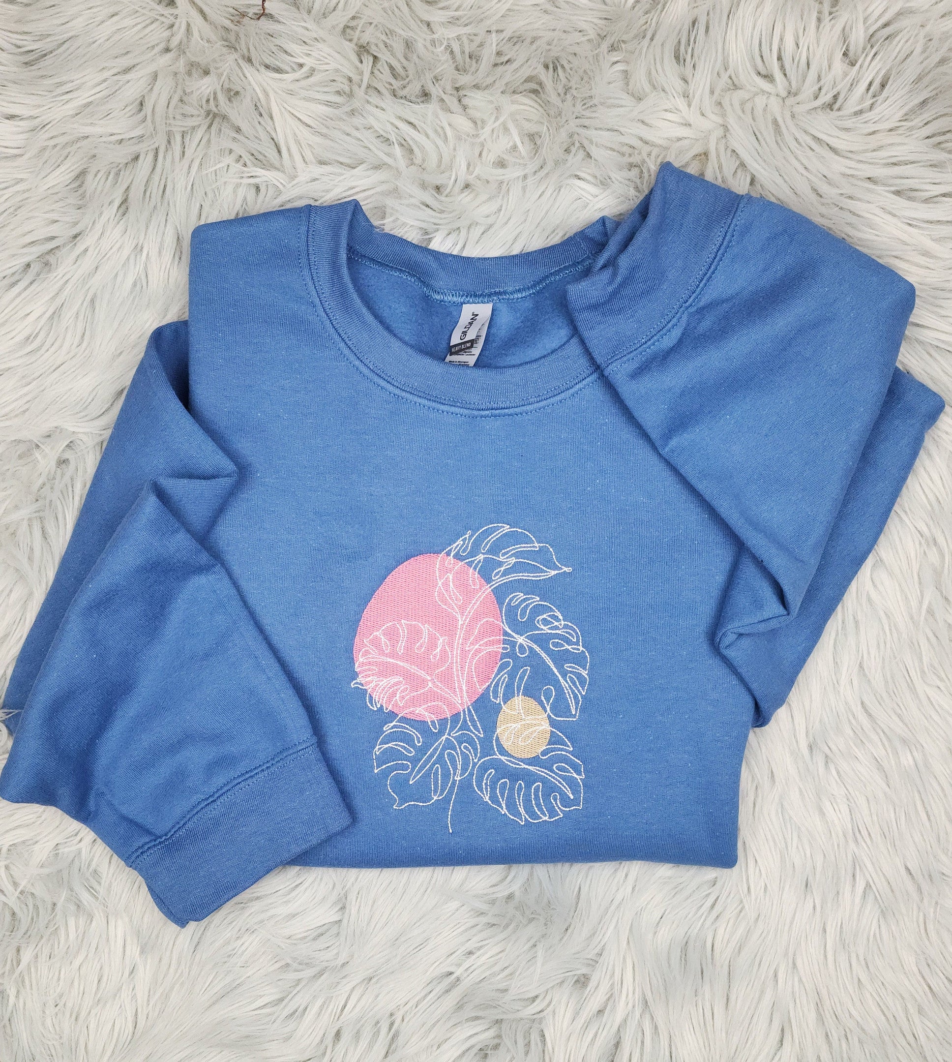 Embroidered Monstera Plant - Monstera deliciosa - Plant Embroidery Crewneck or Hoodie