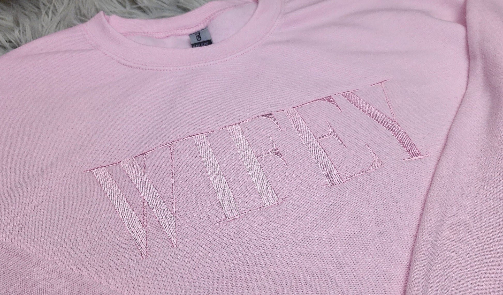Wifey Embroidered Crewneck - Wedding Gift - Gift For Her - Wifey Hubby Shirt