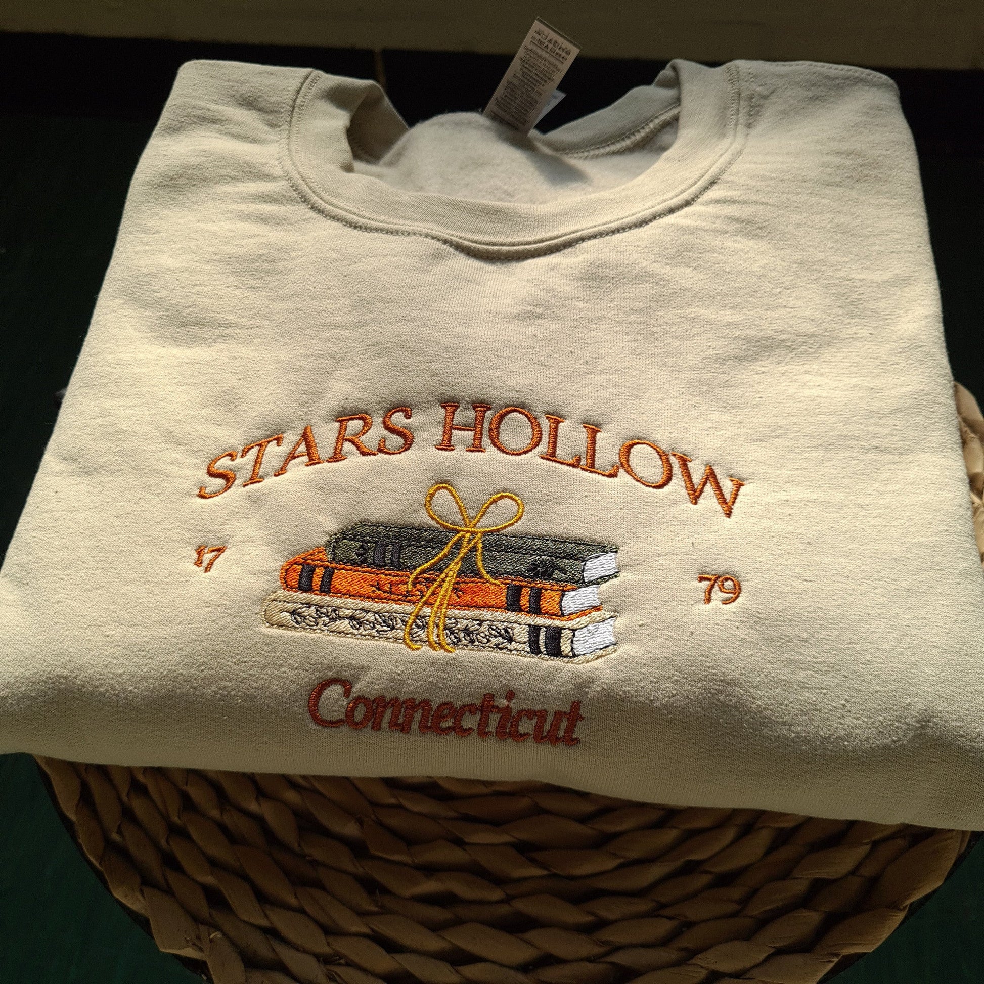 Stars Hollow Connecticut Embroidered Sweatshirt, Embroidered Crewneck, Connecticut Book Embroidered Sweatshirt, Stars Hollow Book Sweatshirt