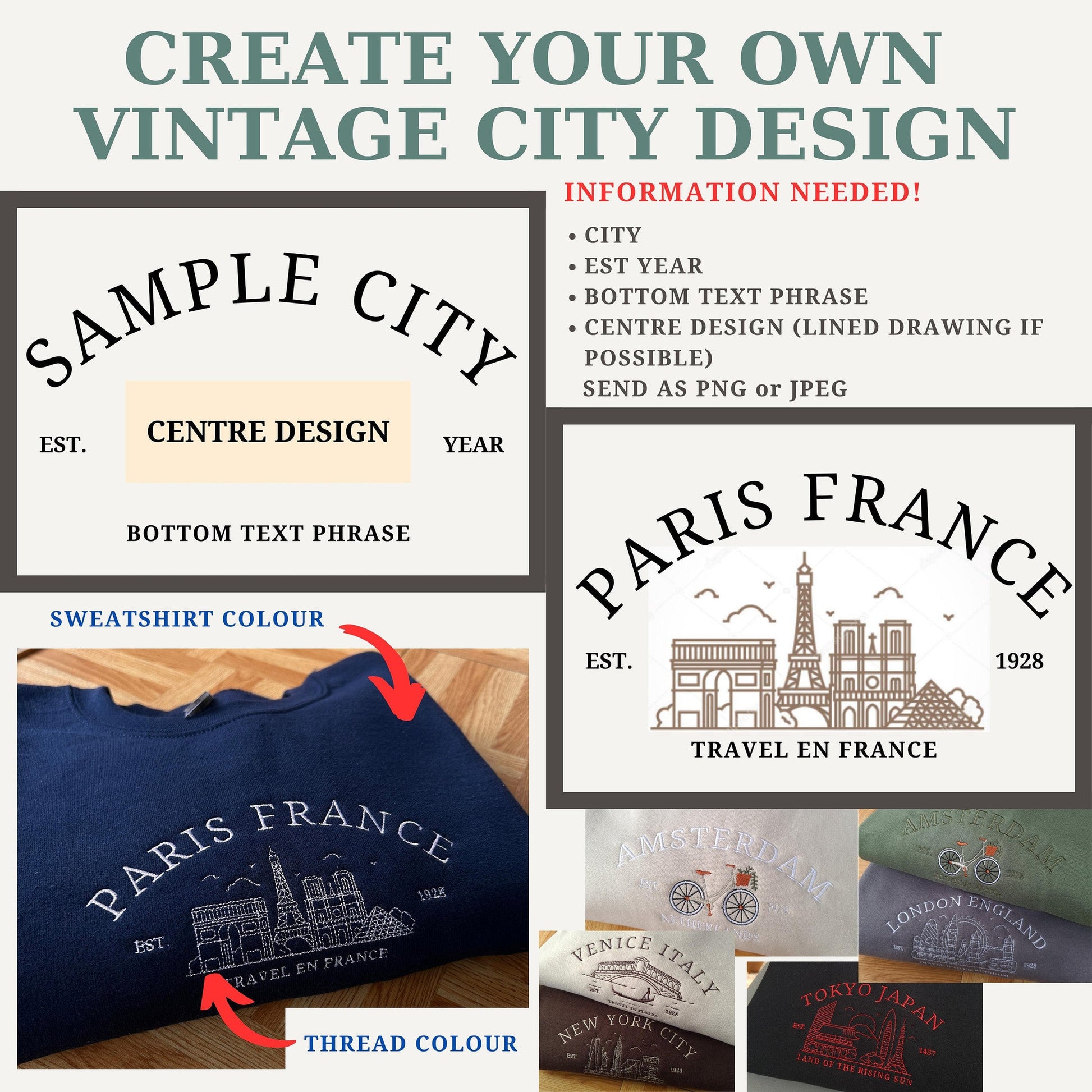 Firenze Italy Embroidered Sweatshirt, Ponte Vecchio Crewneck, Vintage Crewneck Location City, Embroidered Crewneck Gift For Her, Hoodie
