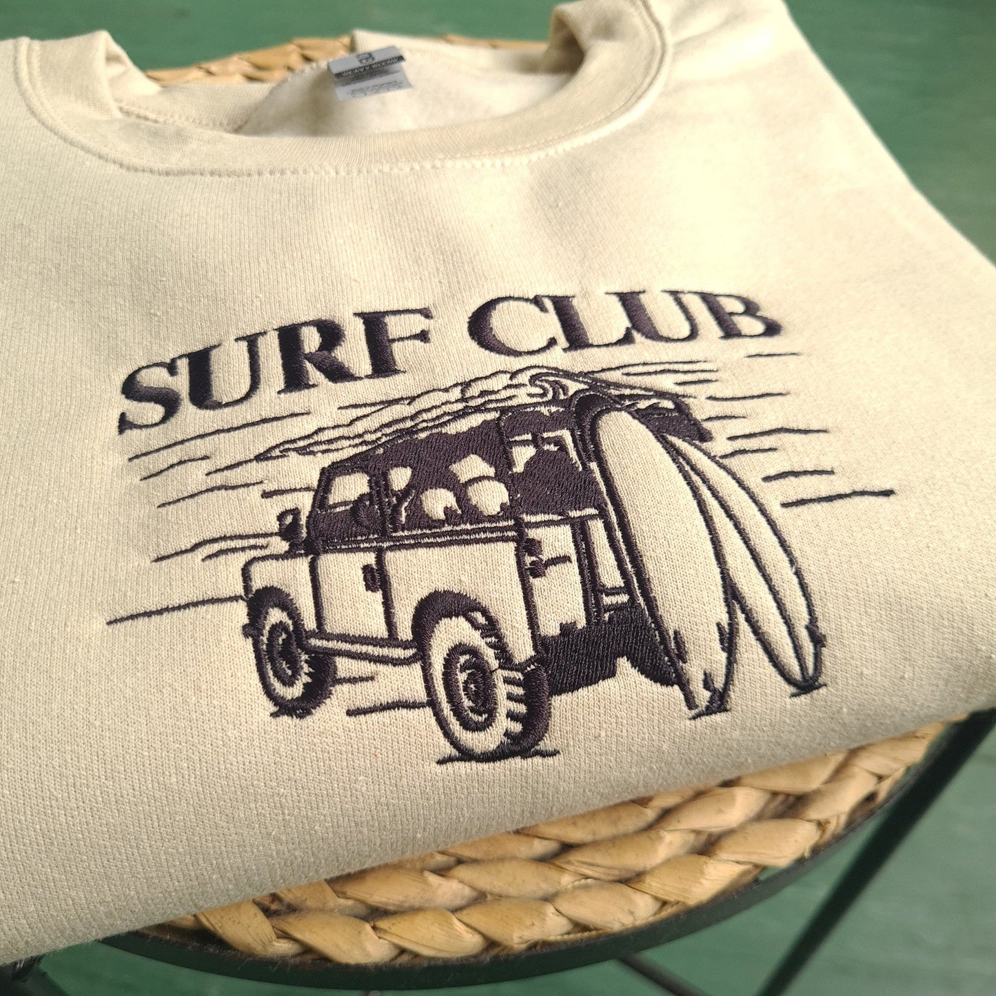 Embroidered Surf Club Crewneck, Vintage Surf Club Sweatshirt, Vintage Crewneck, Embroidered Vintage Sweatshirt, Surfing Sweatshirt