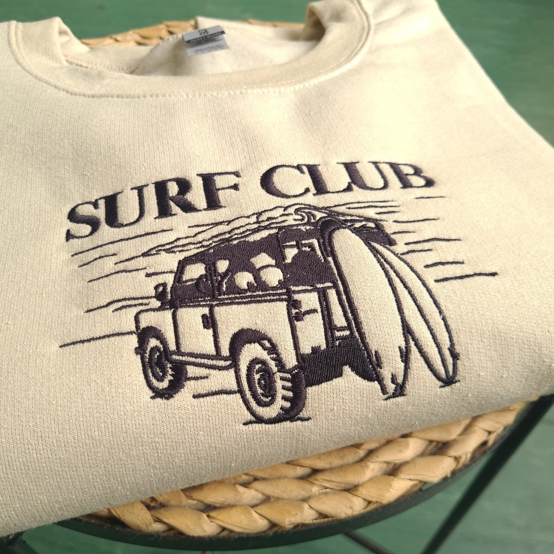 Embroidered Surf Club Crewneck, Vintage Surf Club Sweatshirt, Vintage Crewneck, Embroidered Vintage Sweatshirt, Surfing Sweatshirt