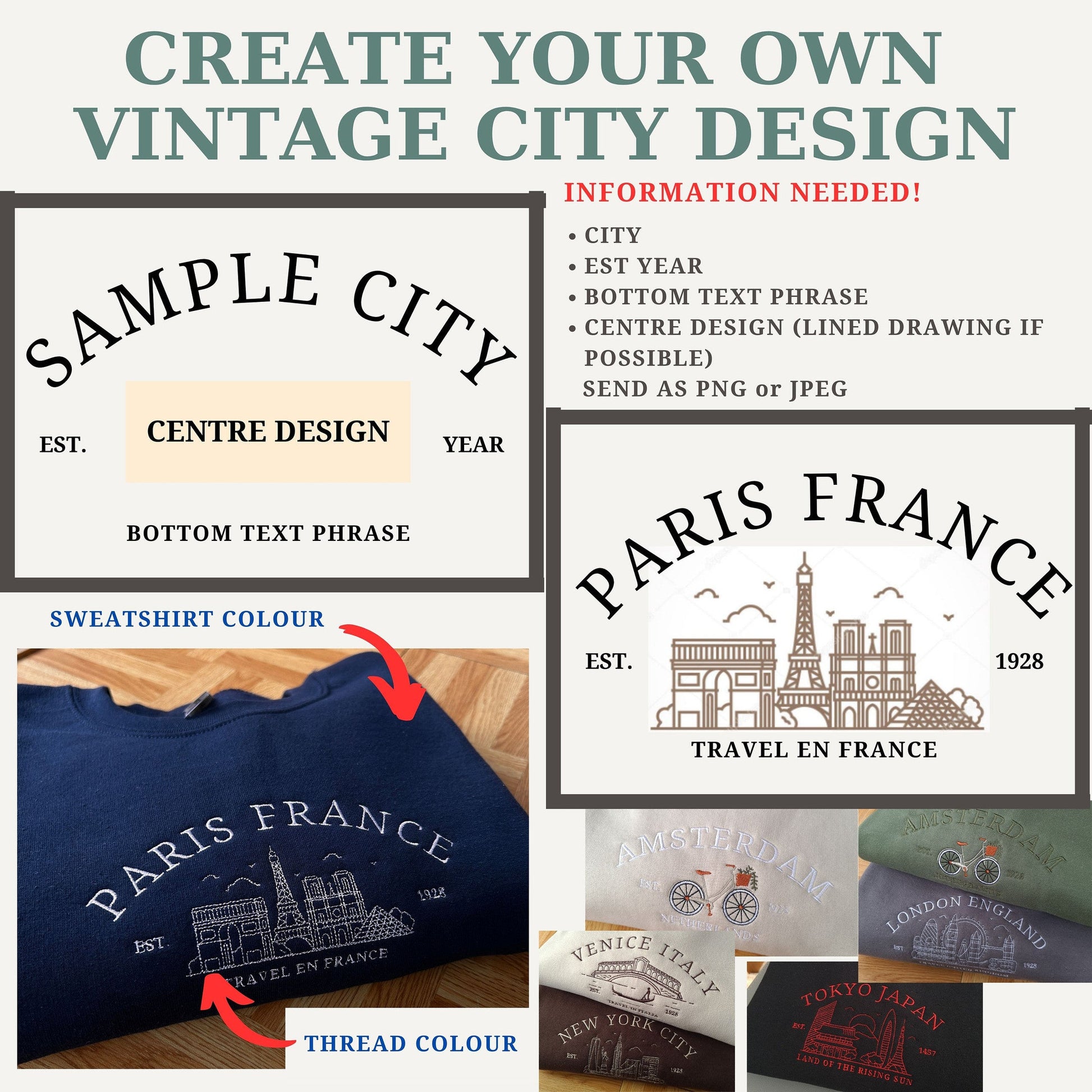 Paris Vintage Sweatshirt, Embroidered Crewneck, Vintage Oversized Sweatshirt, Vintage Sweatshirt, Eiffel Tower Crewneck, Paris Crewneck