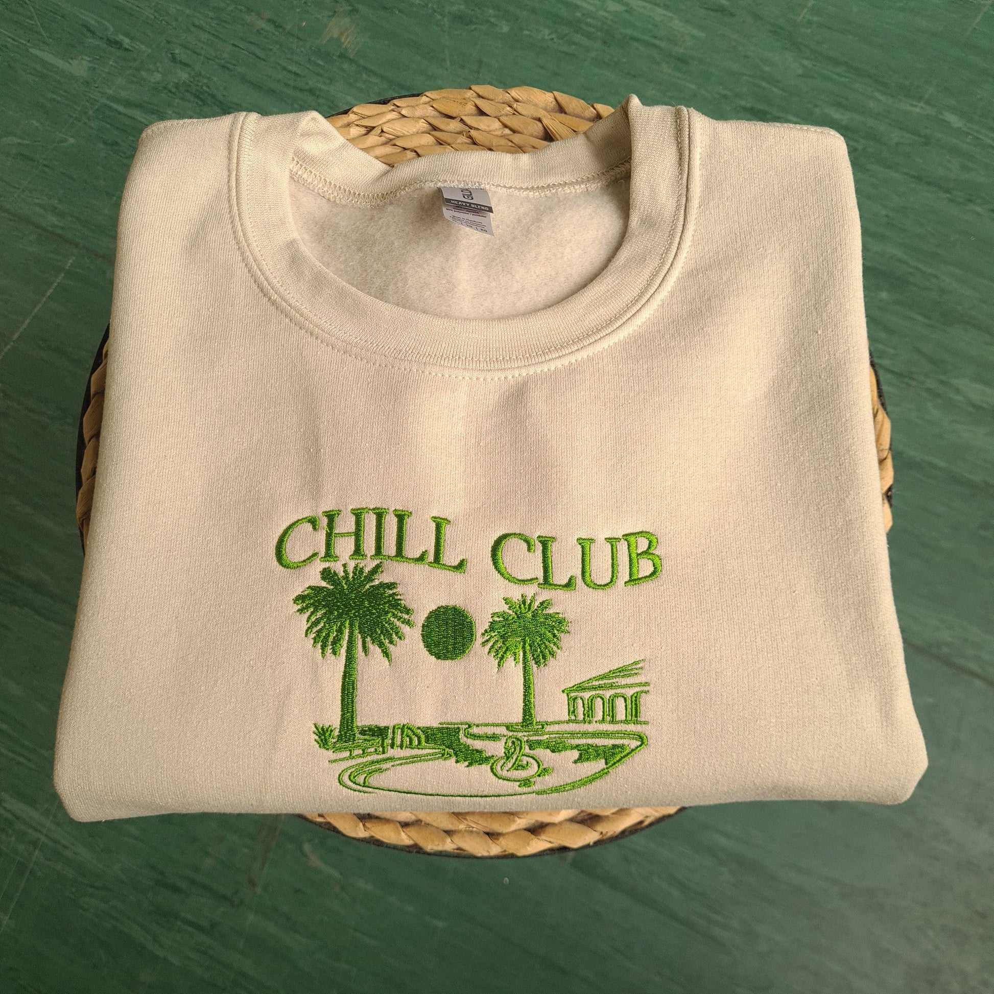 Embroidered Chill Club Crewneck, Vintage Sweatshirt, Vintage Crewneck, Embroidered College Sweatshirt, 90s Aesthetic Crewneck, Gift for her