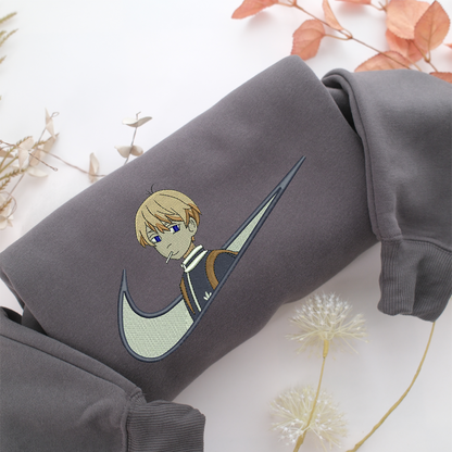 Young Manjiro Sano Swoosh Nike Embroidered Sweatshirt, Nike Movie Inspired, Valentine's Day Gifts Idea For Him Her