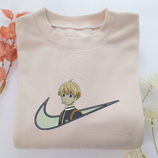 Young Manjiro Sano Swoosh Nike Embroidered Sweatshirt, Nike Movie Inspired, Valentine's Day Gifts Idea For Him Her