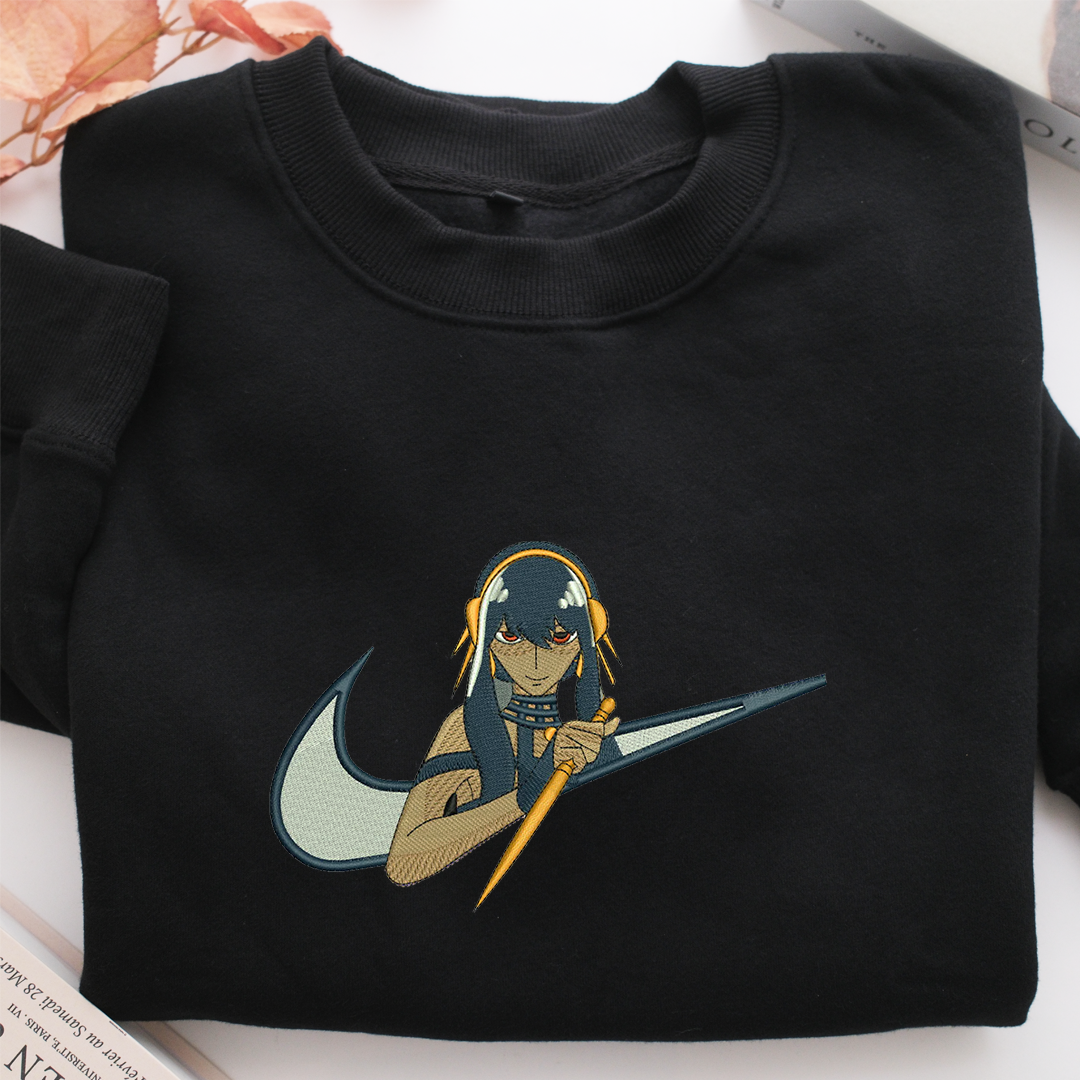 Yor Forger Swoosh Nike Embroidered Sweatshirt, Nike Movie Inspired, Valentine's Day Gifts Idea For Him Her