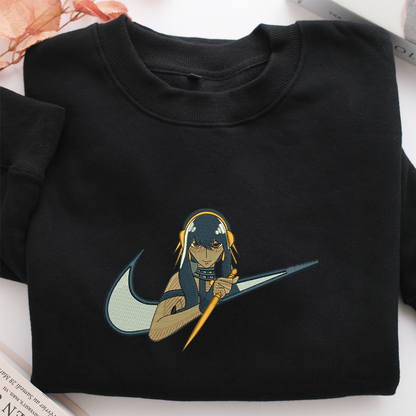 Yor Forger Swoosh Nike Embroidered Sweatshirt, Nike Movie Inspired, Valentine's Day Gifts Idea For Him Her