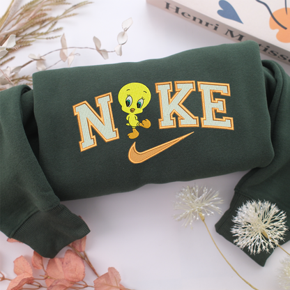 Nike Tweety Nike Embroidered Sweatshirt, Nike Movie Inspired, Valentine's Day Gifts Idea For Him Her