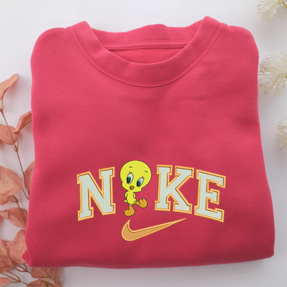 Nike Tweety Nike Embroidered Sweatshirt, Nike Movie Inspired, Valentine's Day Gifts Idea For Him Her