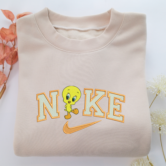 Nike Tweety Nike Embroidered Sweatshirt, Nike Movie Inspired, Valentine's Day Gifts Idea For Him Her