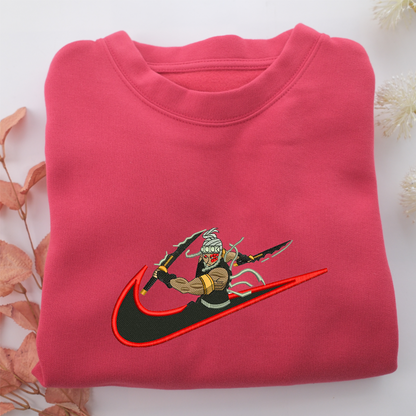 Tengen Uzui Swoosh Nike Embroidered Sweatshirt, Nike Movie Inspired, Valentine's Day Gifts Idea For Him Her