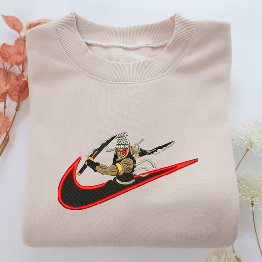Tengen Uzui Swoosh Nike Embroidered Sweatshirt, Nike Movie Inspired, Valentine's Day Gifts Idea For Him Her