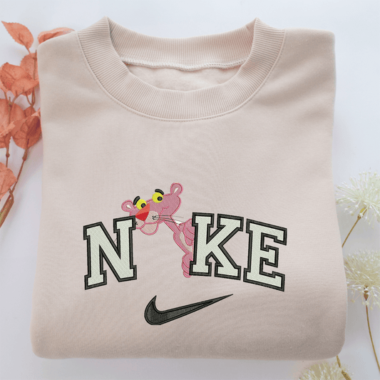 Nike Pink Panther Nike Embroidered Sweatshirt, Nike Movie Inspired, Valentine's Day Gifts Idea For Him Her