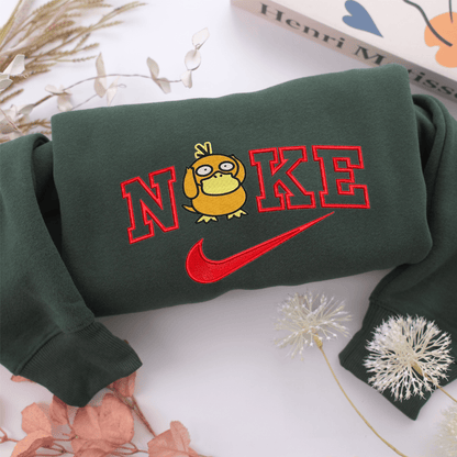 Nike Psyduck Nike Embroidered Sweatshirt, Nike Movie Inspired, Valentine's Day Gifts Idea For Him Her