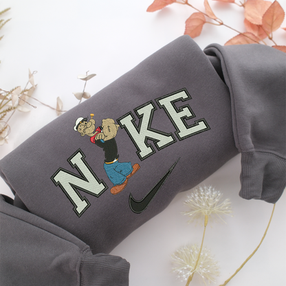 Nike Popeye Nike Embroidered Sweatshirt, Nike Movie Inspired, Valentine's Day Gifts Idea For Him Her