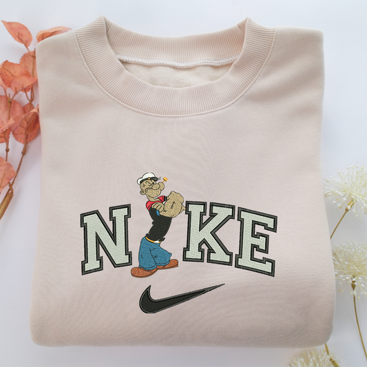 Nike Popeye Nike Embroidered Sweatshirt, Nike Movie Inspired, Valentine's Day Gifts Idea For Him Her