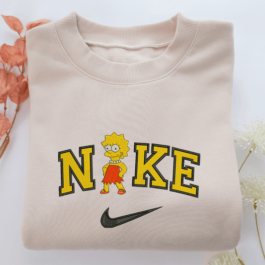 NIke Lisa Simpson Nike Embroidered Sweatshirt, Nike Movie Inspired, Valentine's Day Gifts Idea For Him Her