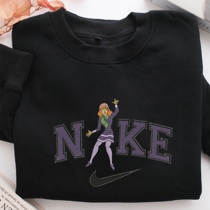 Nike Scared Daphne Blake Nike Embroidered Sweatshirt, Nike Movie Inspired, Valentine's Day Gifts Idea For Him Her