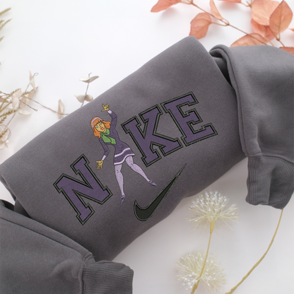 Nike Scared Daphne Blake Nike Embroidered Sweatshirt, Nike Movie Inspired, Valentine's Day Gifts Idea For Him Her