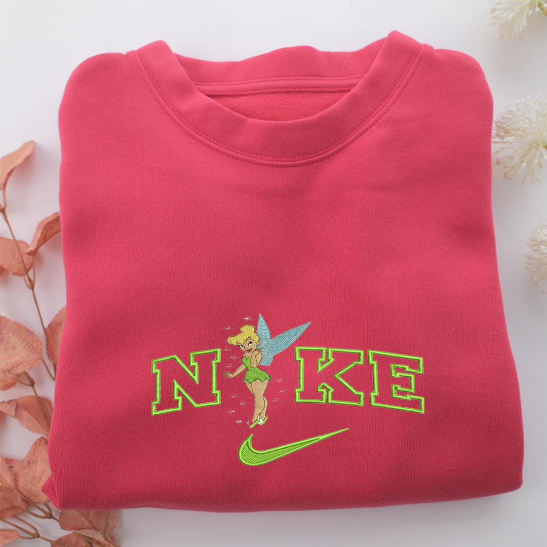 Nike Tinker Bell Nike Embroidered Sweatshirt, Nike Movie Inspired, Valentine's Day Gifts Idea For Him Her