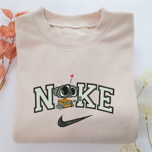 Nike Wall E Nike Embroidered Sweatshirt, Nike Movie Inspired, Valentine's Day Gifts Idea For Him Her