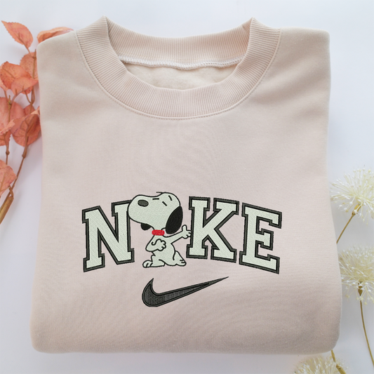 Nike Snoopy Nike Embroidered Sweatshirt, Nike Movie Inspired, Valentine's Day Gifts Idea For Him Her