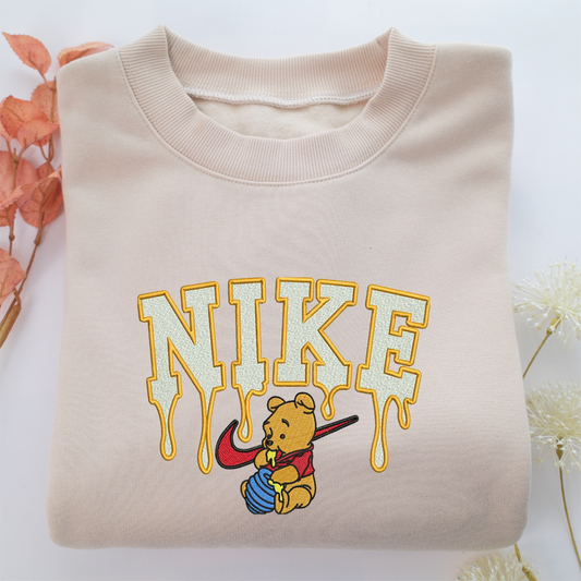 Nike Pooh Nike Embroidered Sweatshirt, Nike Movie Inspired, Valentine's Day Gifts Idea For Him Her