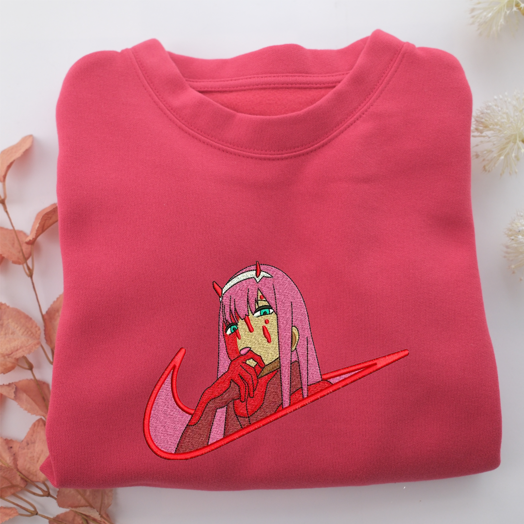 Nike Zero Two Nike Embroidered Sweatshirt, Nike Movie Inspired, Valentine's Day Gifts Idea For Him Her